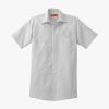 Short Sleeve Striped Industrial Work Shirt Thumbnail