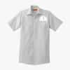 Short Sleeve Striped Industrial Work Shirt Thumbnail