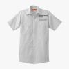 Short Sleeve Striped Industrial Work Shirt Thumbnail